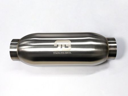 Stainless Bros 5in Body x 18in Length 4in Inlet Outlet Bullet Resonator Sale