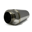 Stainless Bros 4in x 12in OAL SS304 Oval Muffler - Polished For Sale