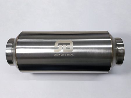 Stainless Bros 2.50in x 12.0in OAL Lightweight Muffler - Matte Finish Online