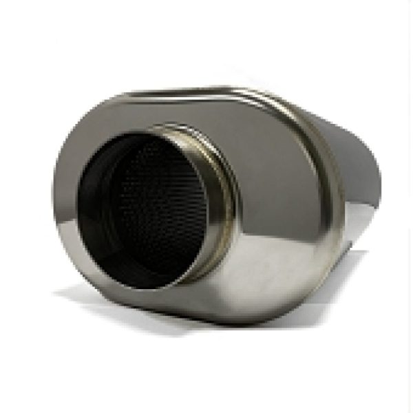 Stainless Bros 3.5in x 17.0in OAL SS304 Oval Muffler - Polished Supply